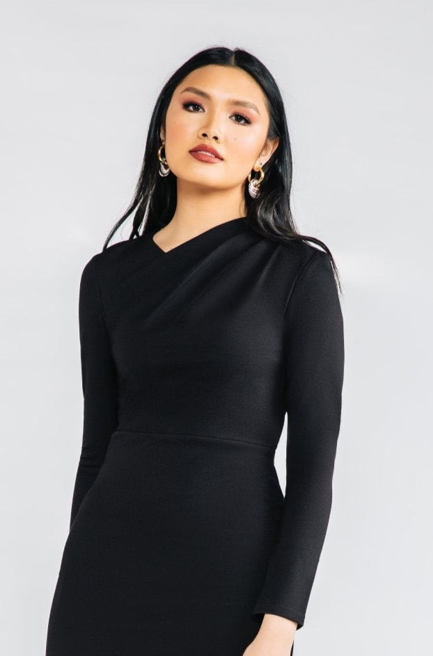 Bianca Ponte Knit Dress Long Sleeve