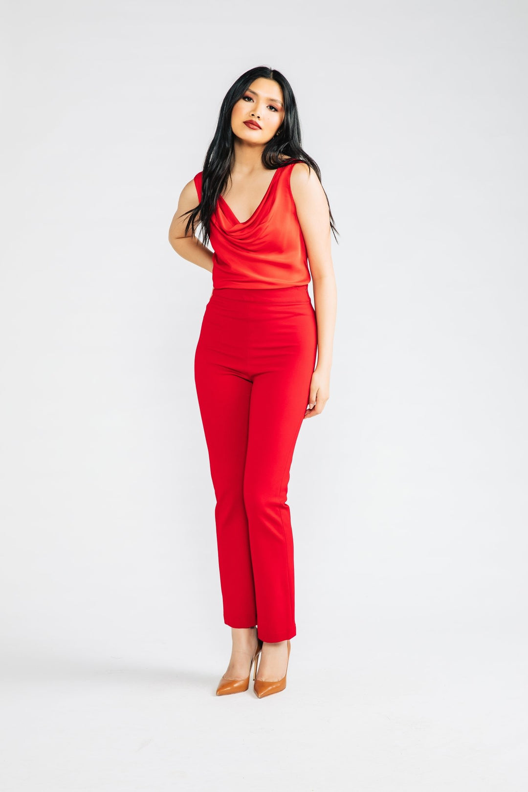 Red Brennan Straight Leg Ponte Pant