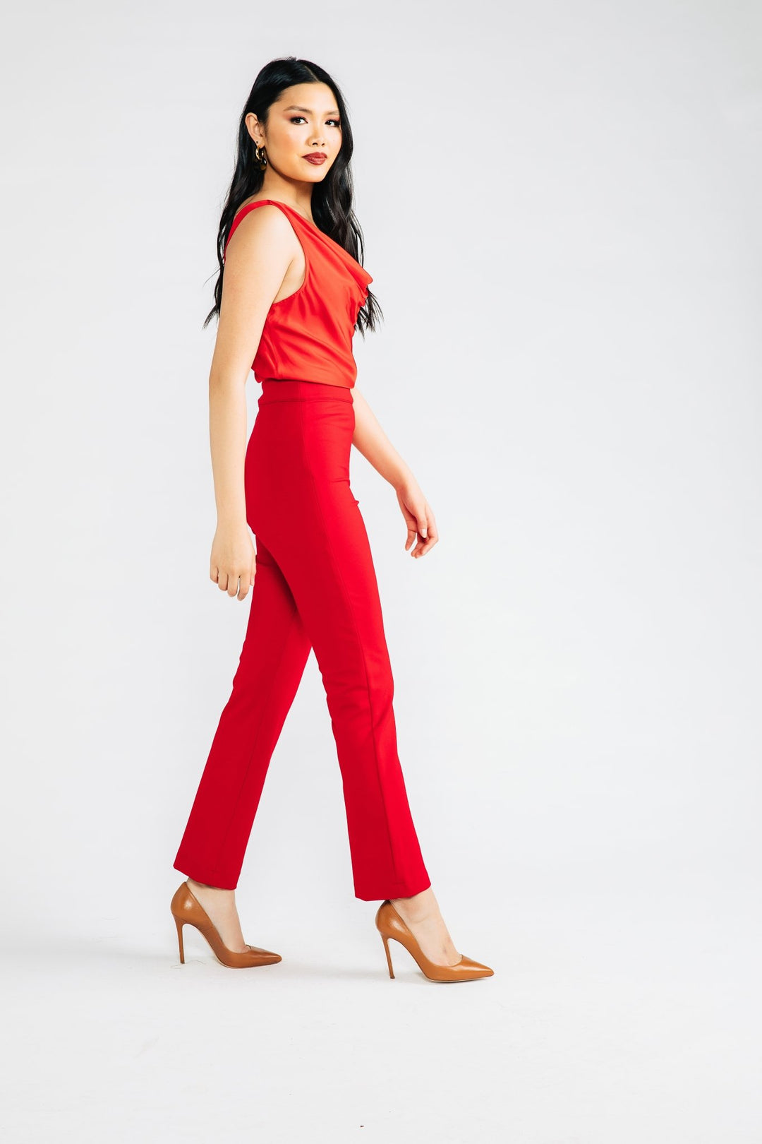Red Brennan Straight Leg Ponte Pant