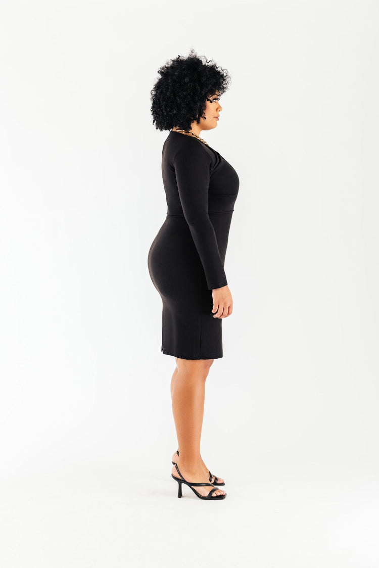 Bianca Ponte Knit Dress Long Sleeve - Chloe Kristyn