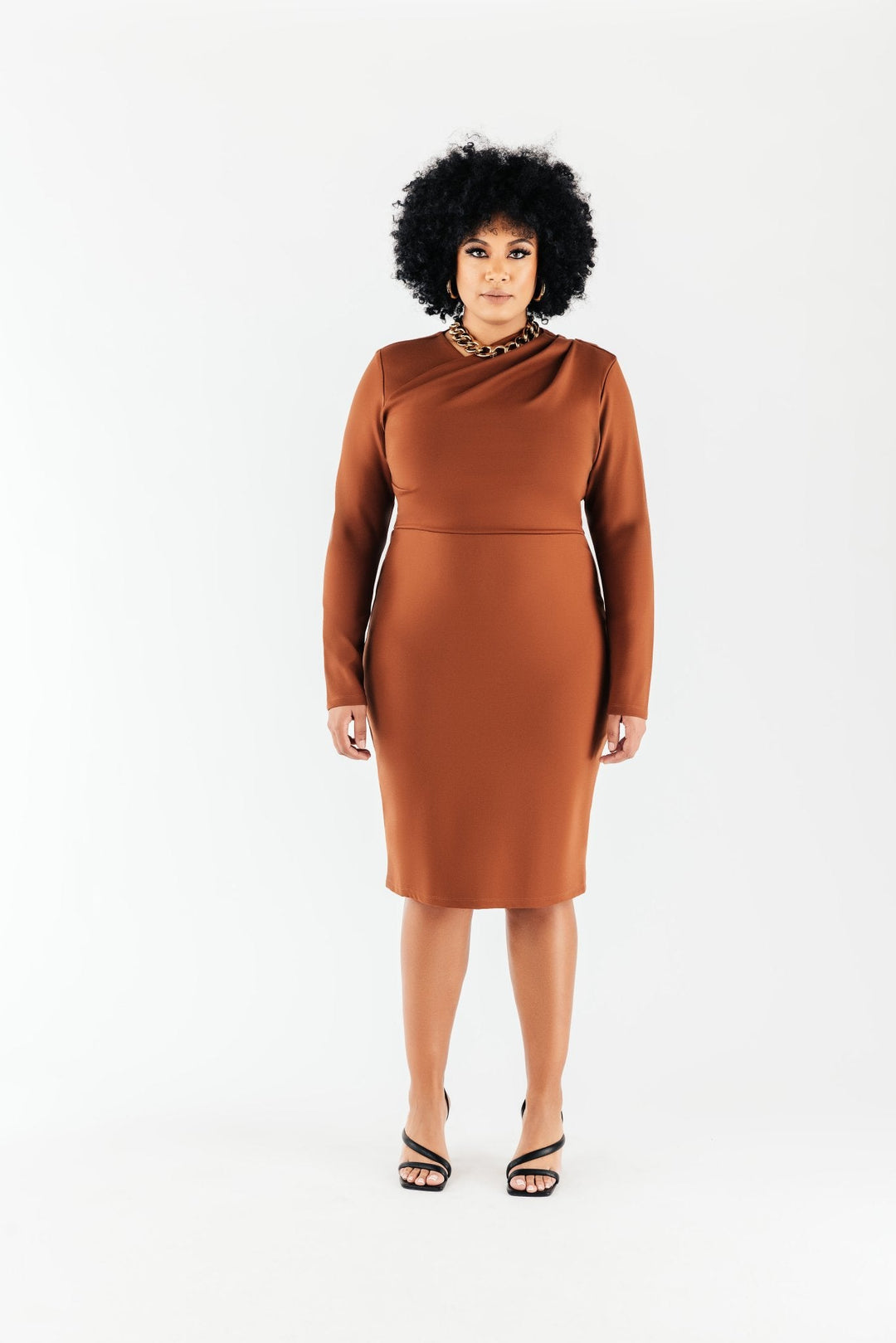 Bianca Ponte Knit Dress Long Sleeve - Chloe Kristyn