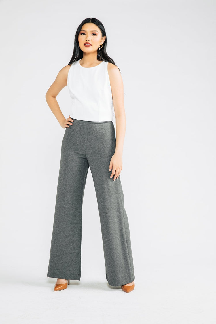 Black Bridgette Wideleg Ponte Pant - Chloe Kristyn