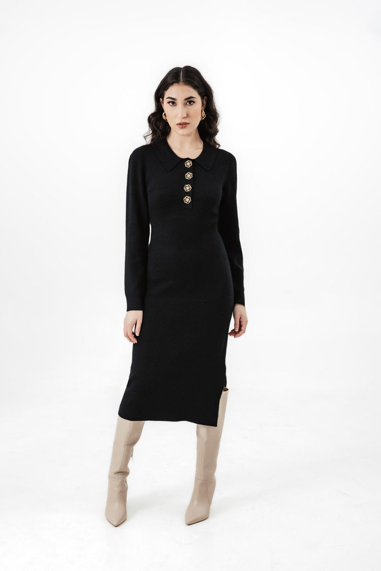 Brandy Henley Sweater Dress - Chloe Kristyn