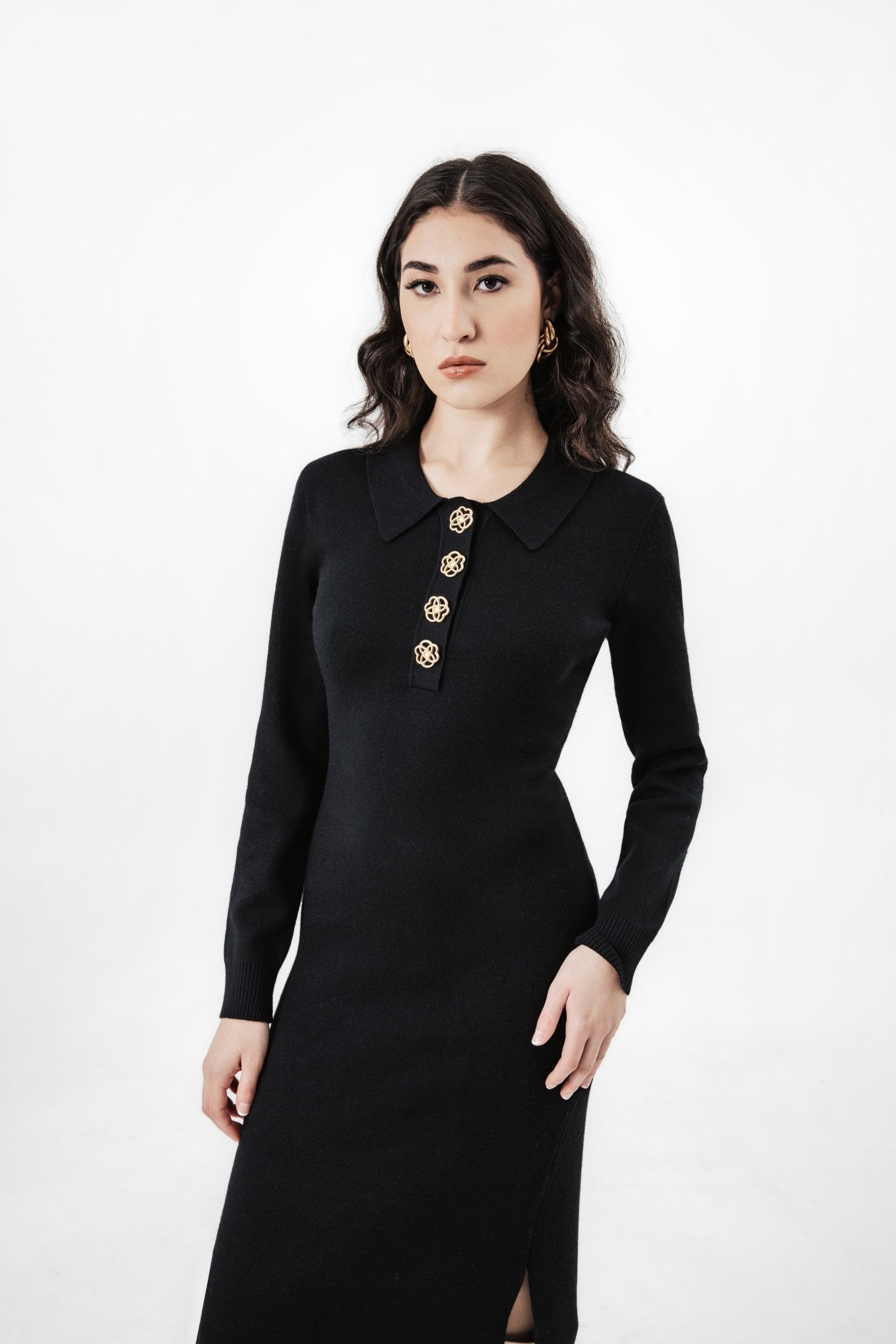 Brandy Henley Sweater Dress - Chloe Kristyn