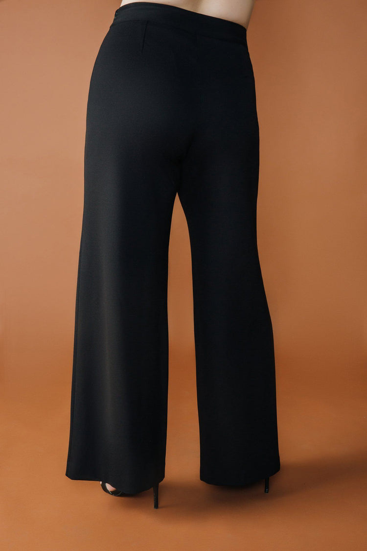 Bridgette Wideleg Ponte Pant | Black - Chloe Kristyn