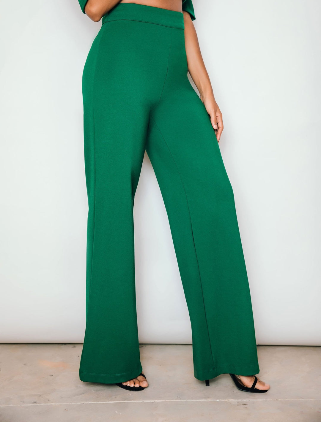 Bridgette Wideleg Ponte Pant | Evergreen - Chloe Kristyn