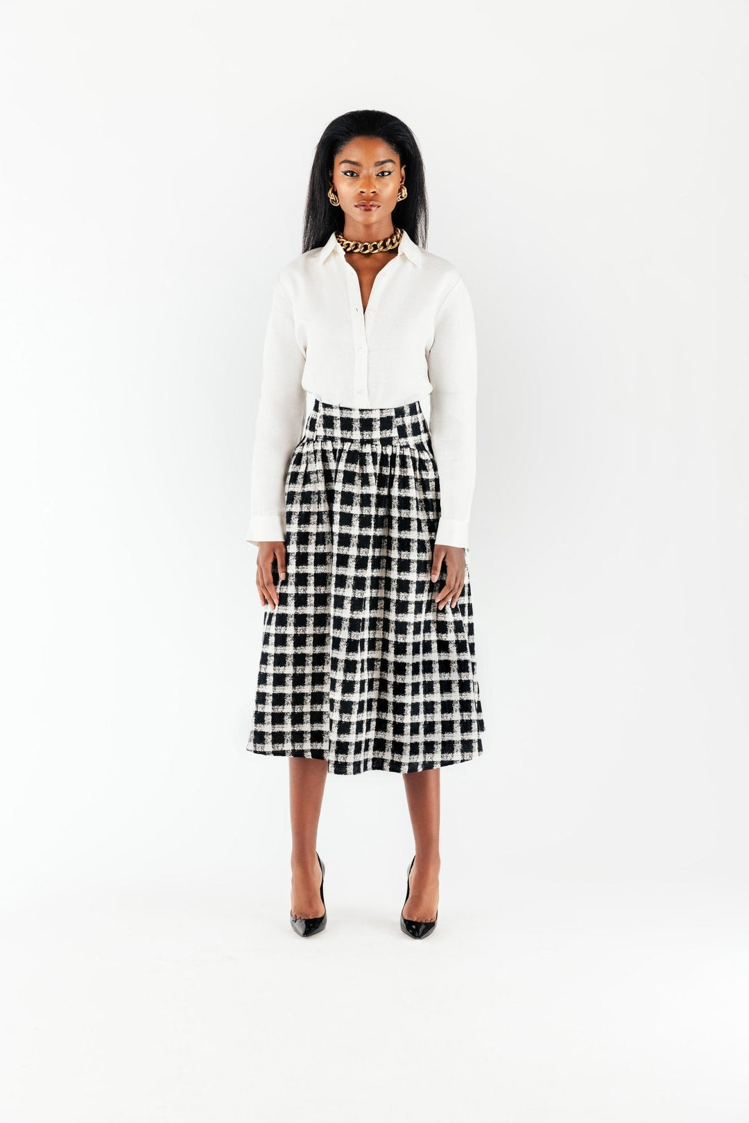 Check Linen Estelle Skirt - Chloe Kristyn