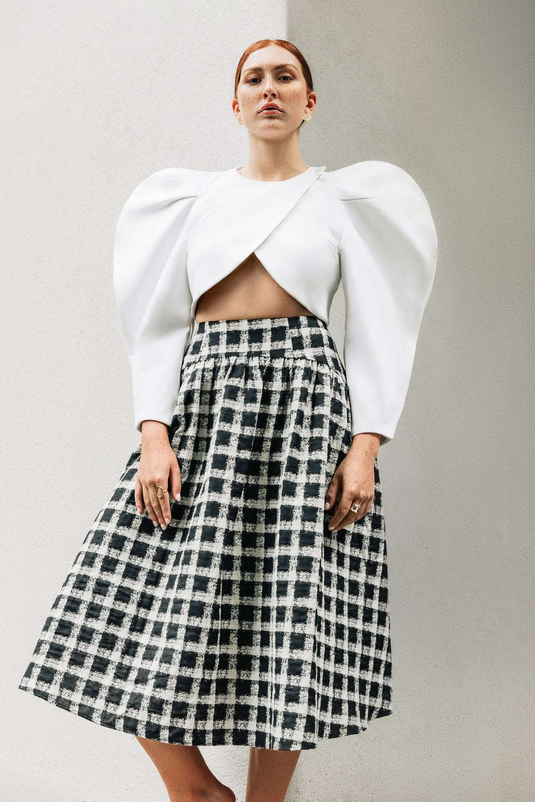 Check Linen Estelle Skirt - Chloe Kristyn