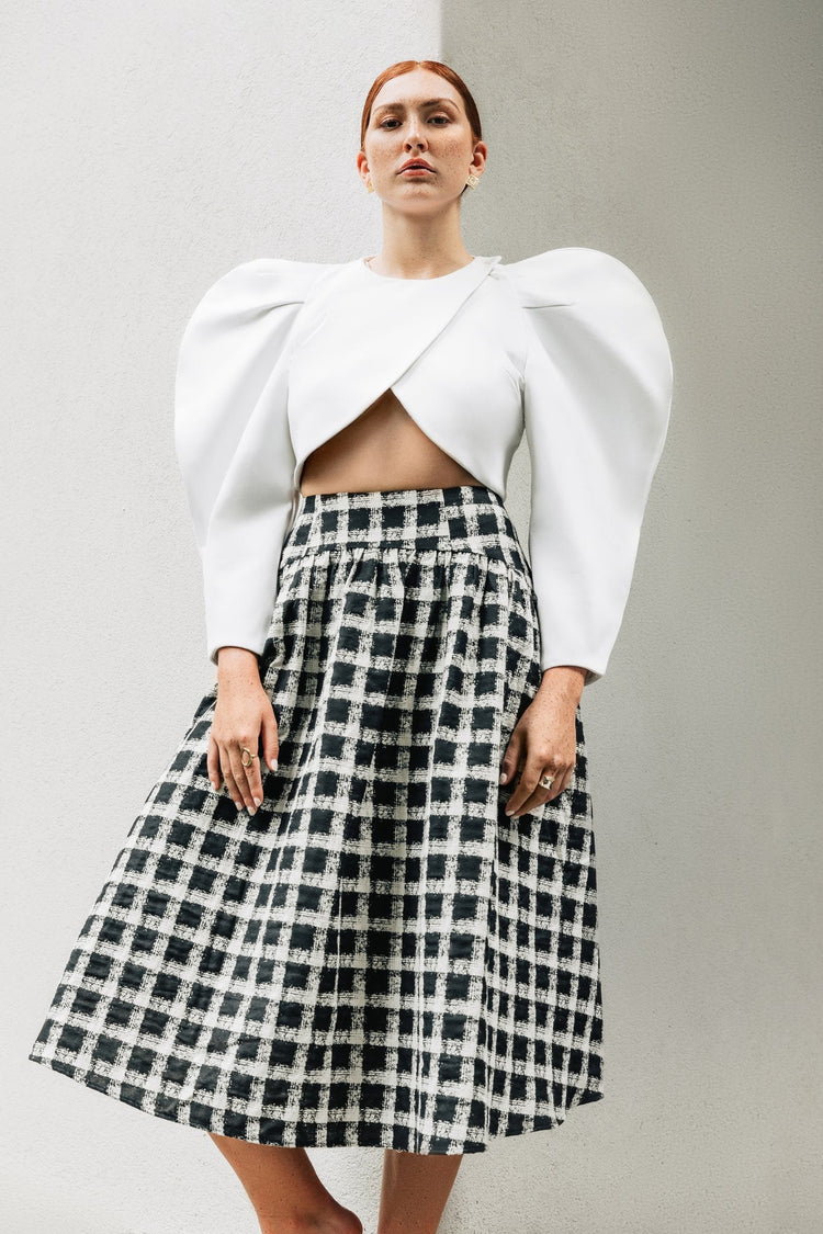 Check Linen Estelle Skirt - Chloe Kristyn
