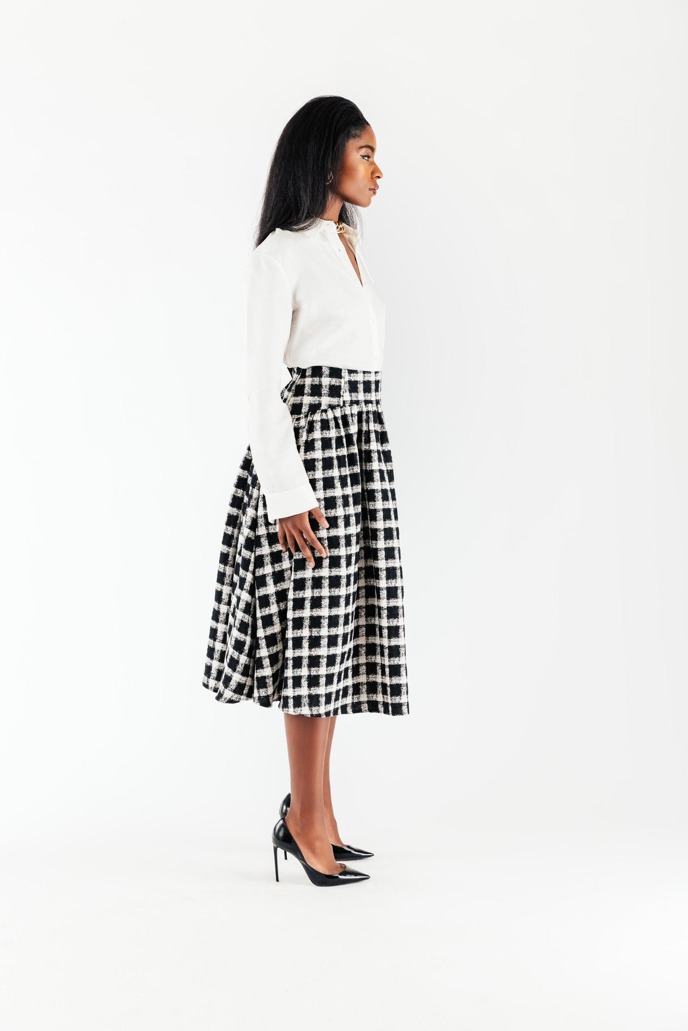 Check Linen Estelle Skirt - Chloe Kristyn