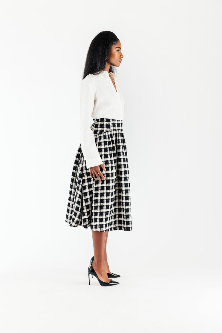 Check Linen Estelle Skirt - Chloe Kristyn