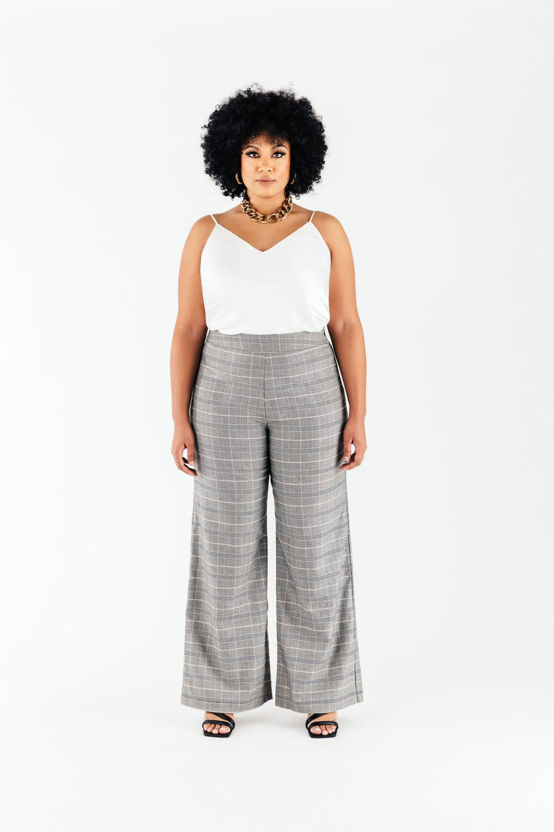 The Bolton High Waist Plaid Pants Curves • Impressions Online Boutique