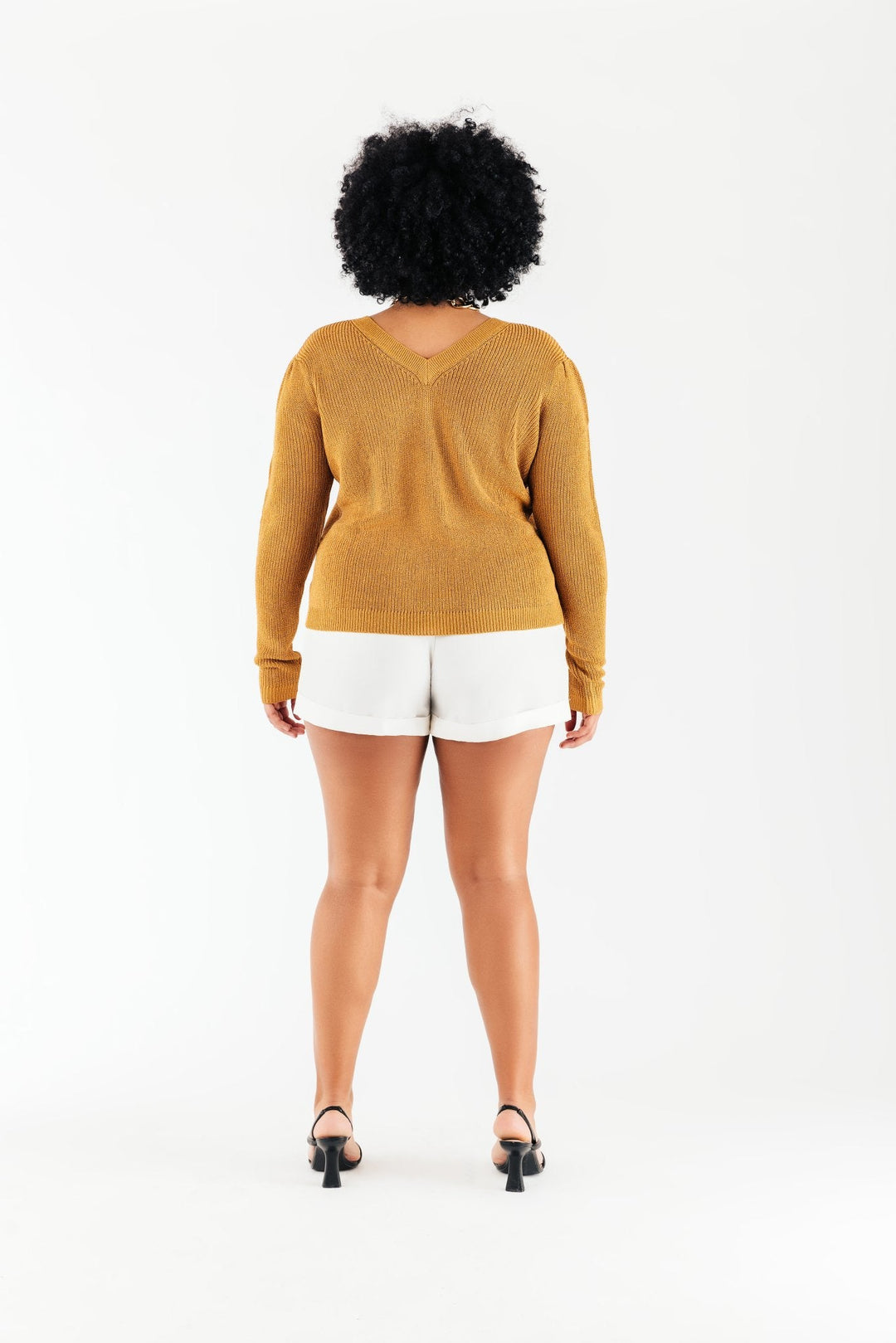 Gold Metallic Nikki Sweater - Chloe Kristyn