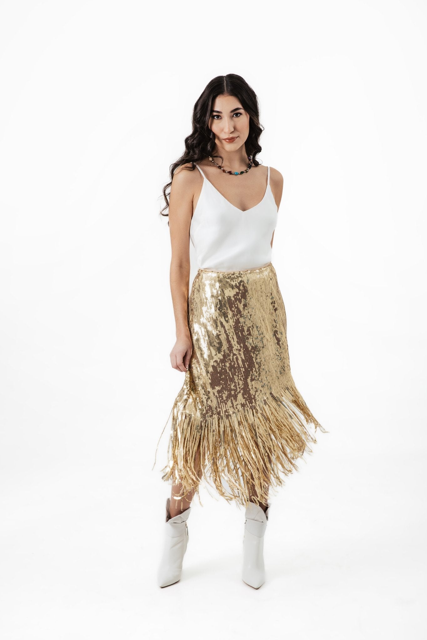 Gold sequin skirt queen size hotsell