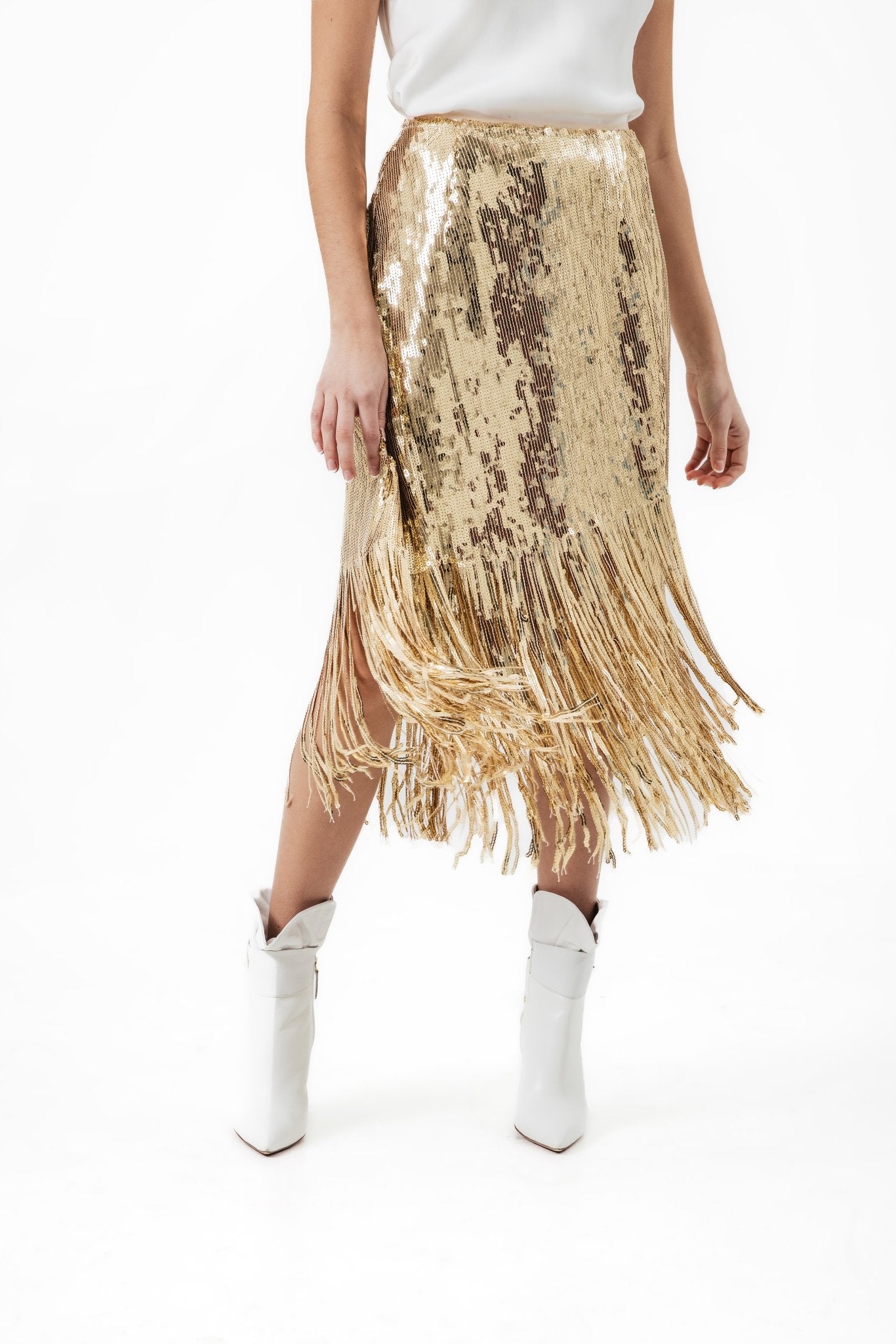 Gold Sequin Alexandra Skirt Chloe Kristyn