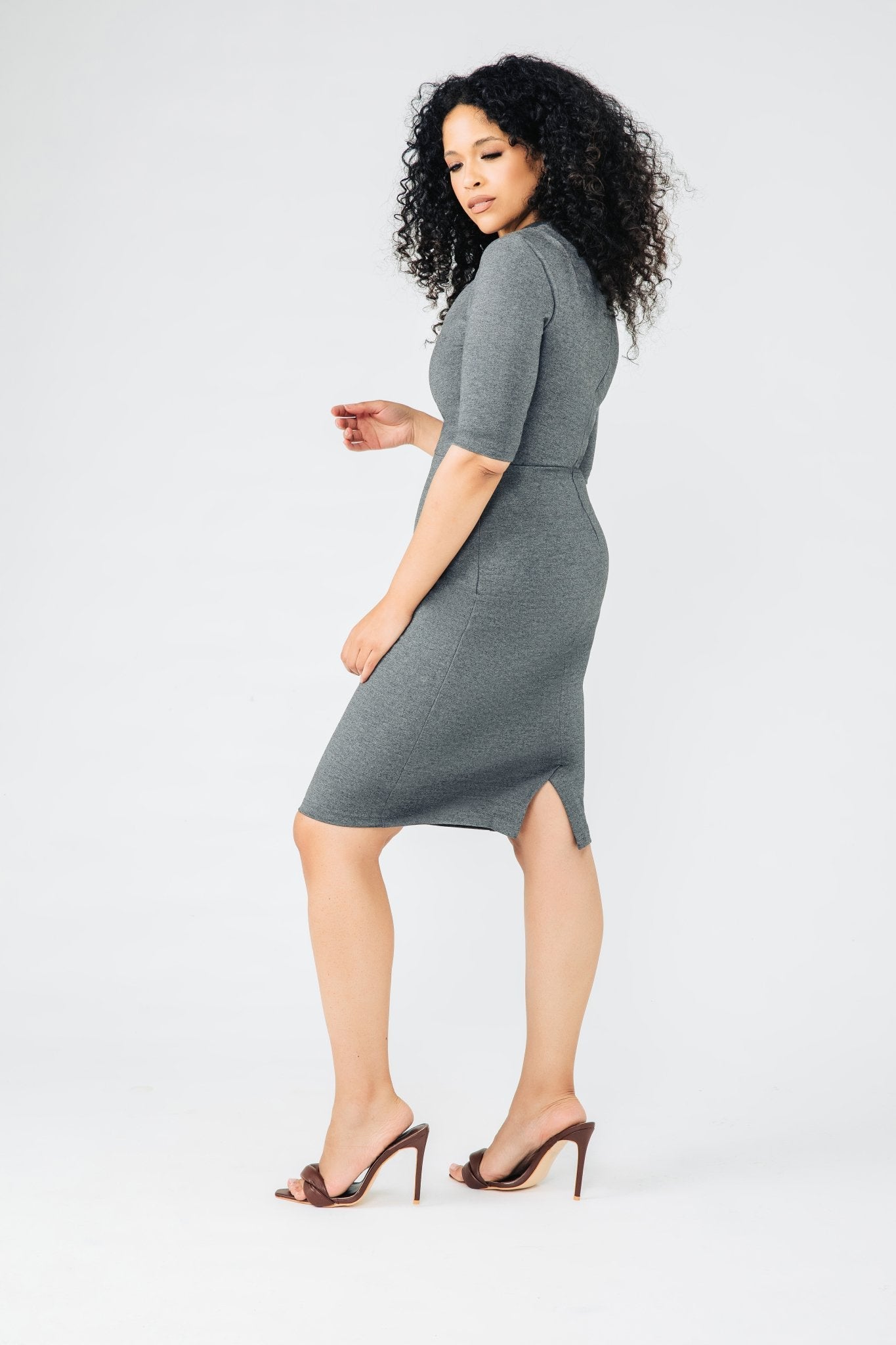 Bianca Ponte Knit Half Sleeve Dress - Chloe Kristyn
