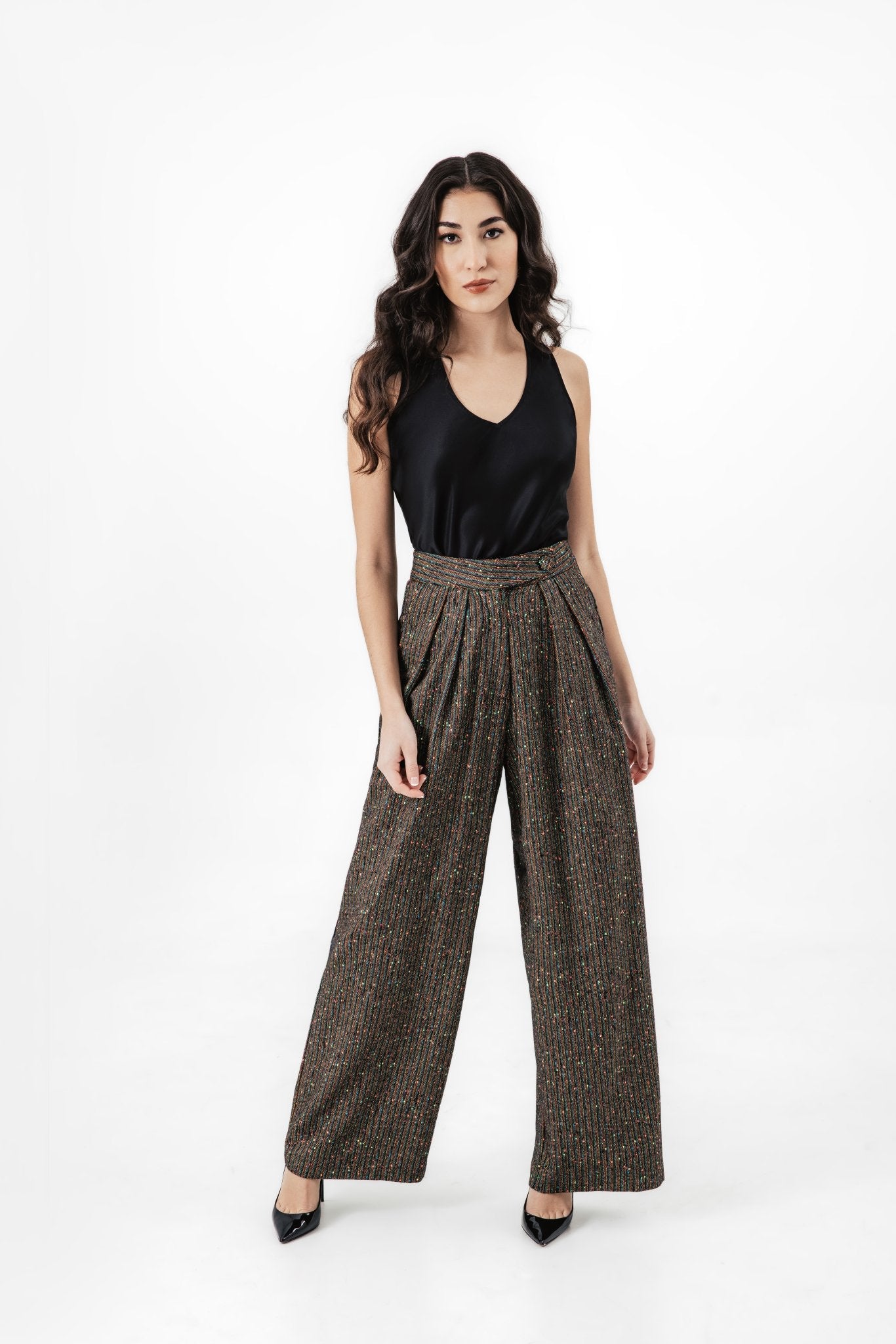 SUBLATIONS GLITTY TWEED FLARE TROUSERS パンツ sublations tweed