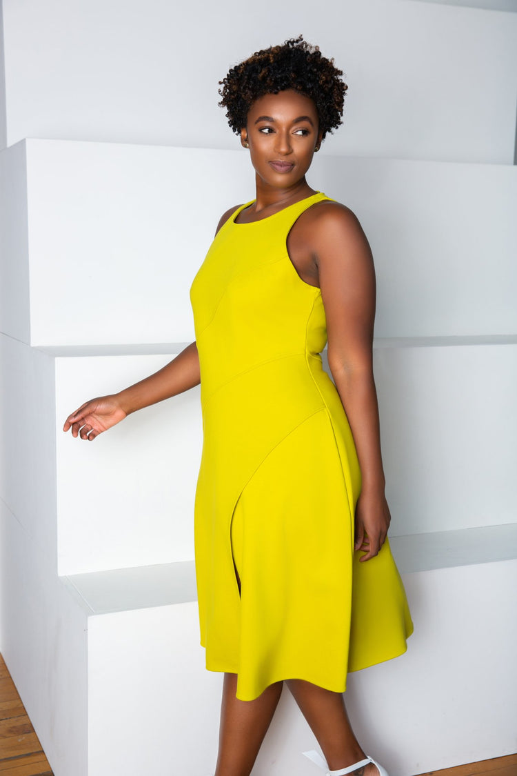 Krisette Dress | Chartreuse - Chloe Kristyn