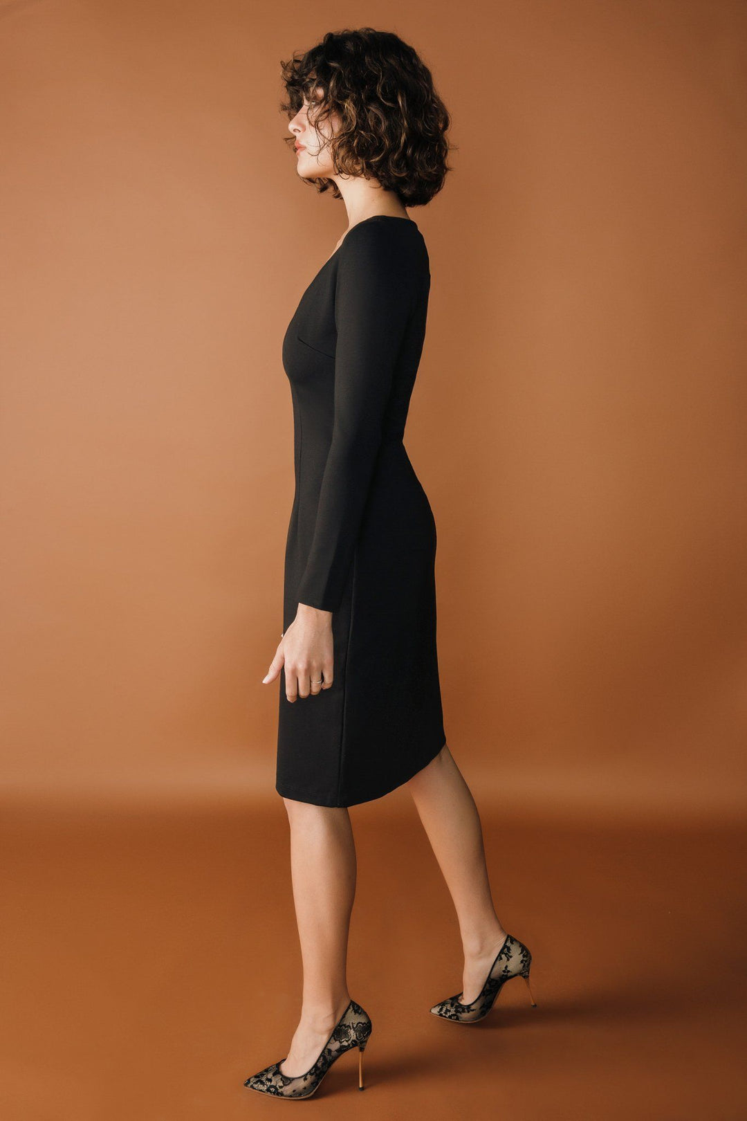 Maggie Ponte Knit Dress | Black - Chloe Kristyn