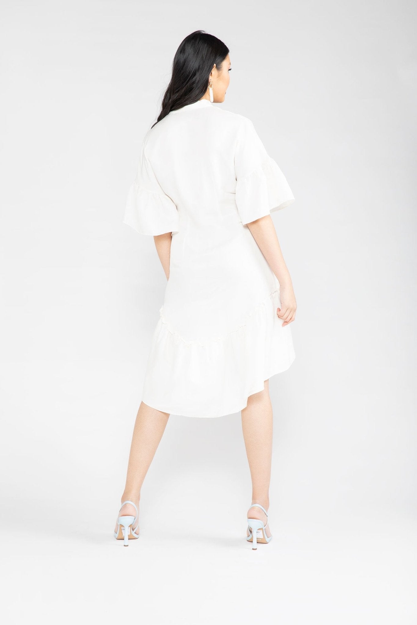 White Cupro Elizabeth Dress - Chloe Kristyn